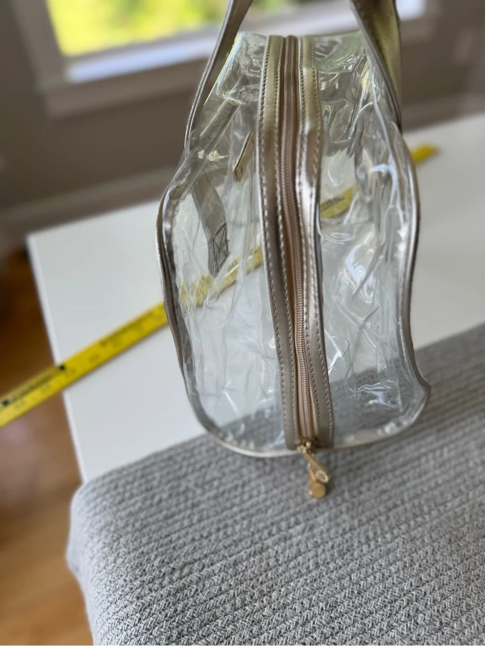 Vince Camuto Clear Bag with Metallic Gold Trim Concerts Festivals